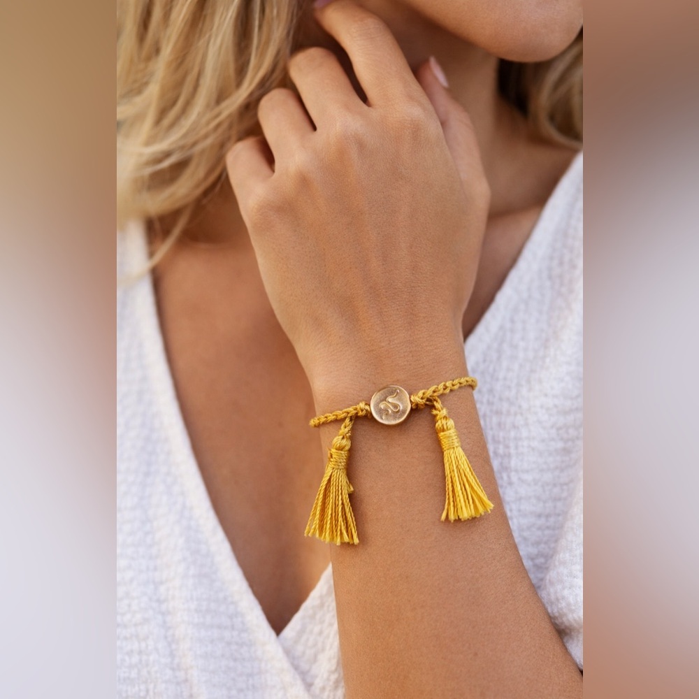 Cleobella Gold Rope Tassel Bracelet NWT